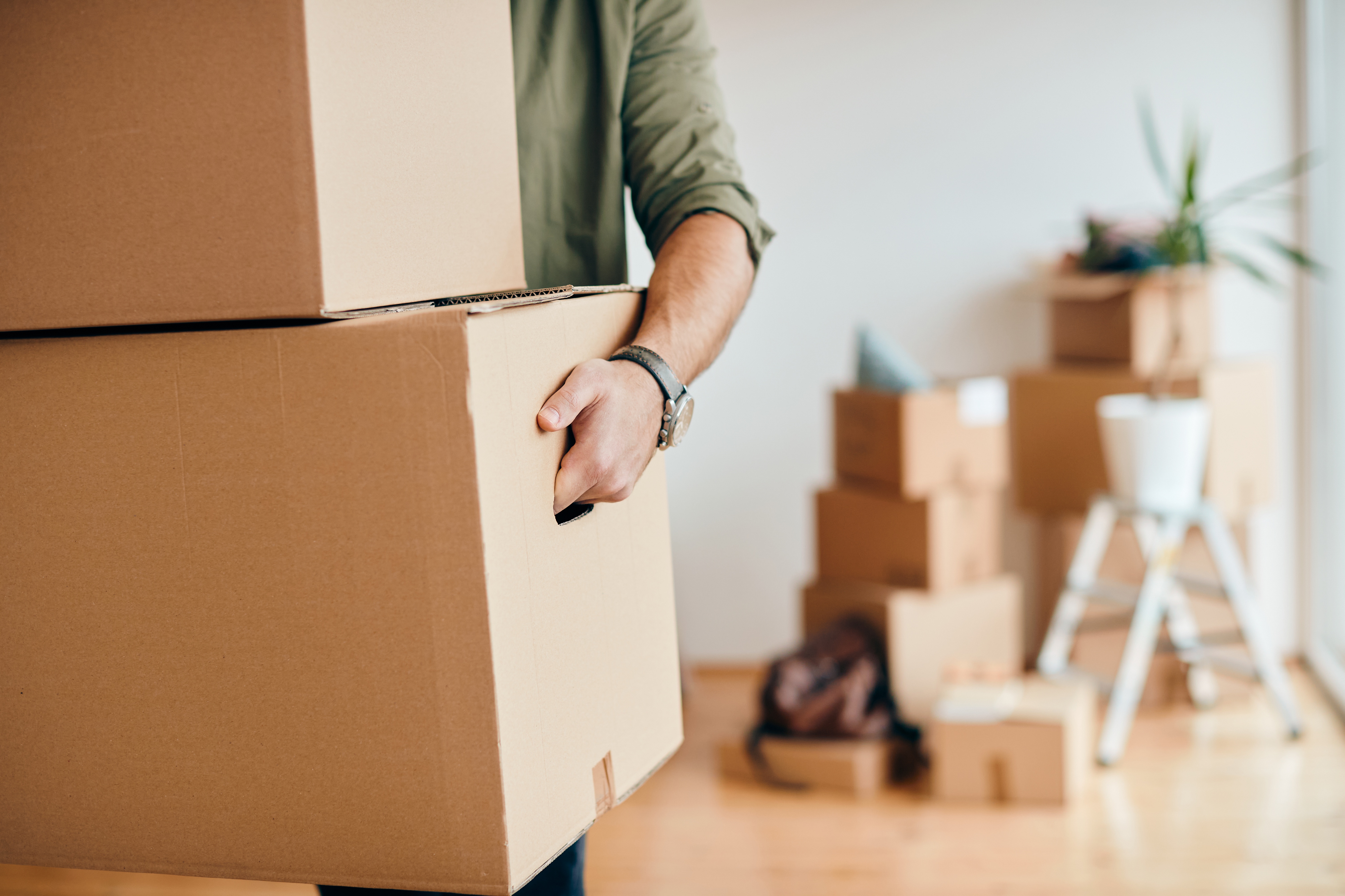 Moving boxes and home items